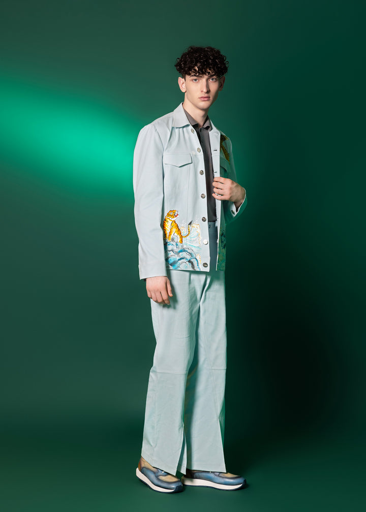 Aqua Hand Painted Coord Set