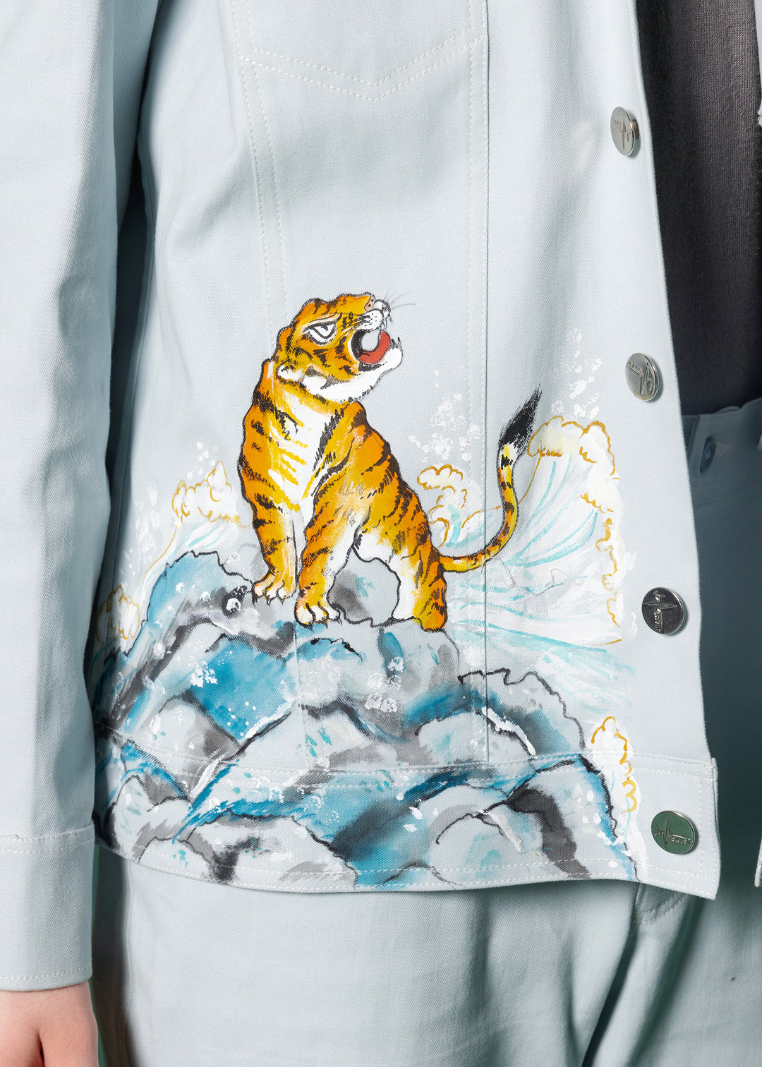 Aqua Hand Painted Jacket