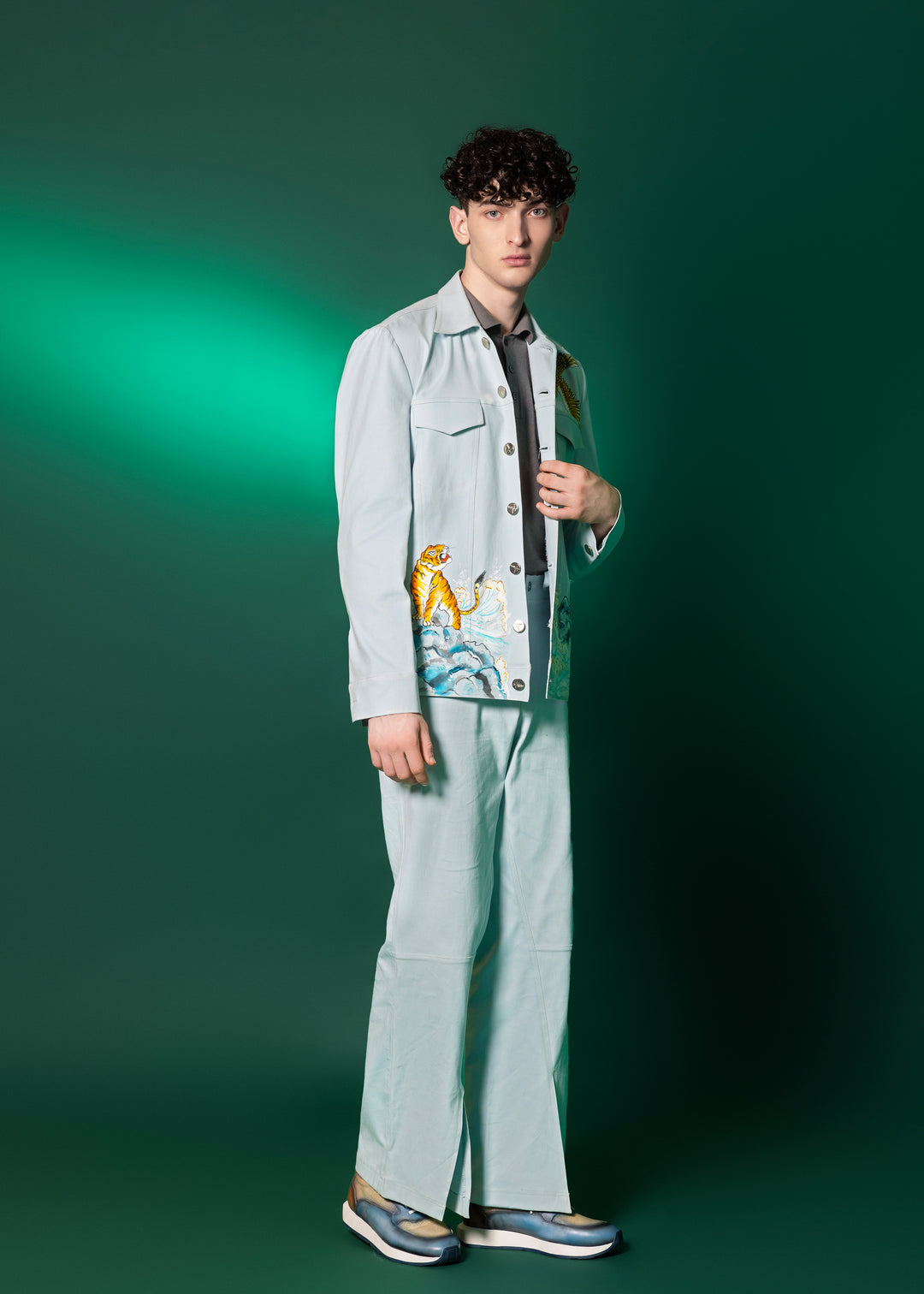 Aqua Hand Painted Pant