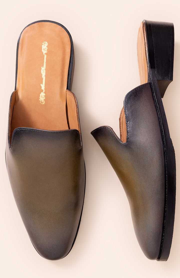 Olive Tan Mules