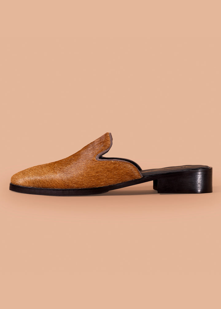 Brown Haironn Mules