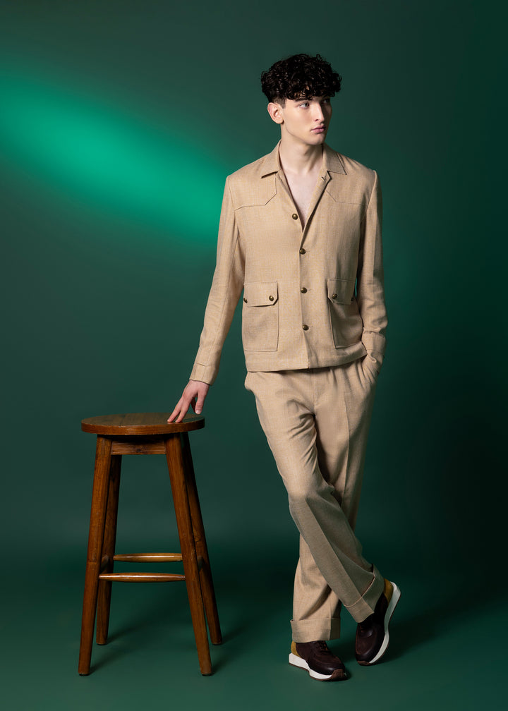 BEIGE JACKET IN TANZANIAN LINE