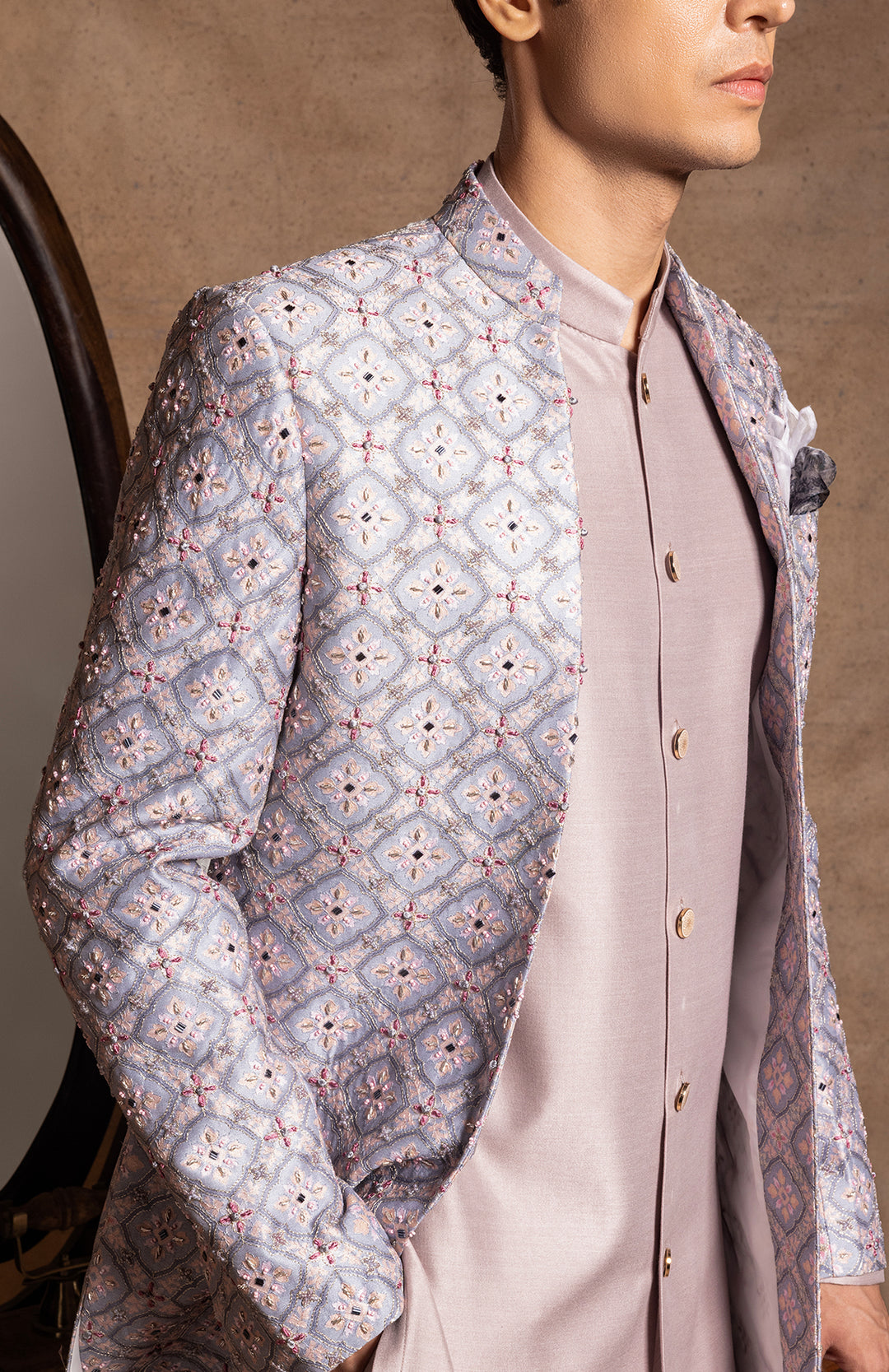 Powder Blue Open Jacket Set