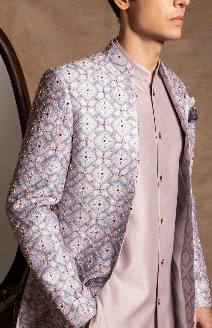 Powder Blue Open Jacket Set