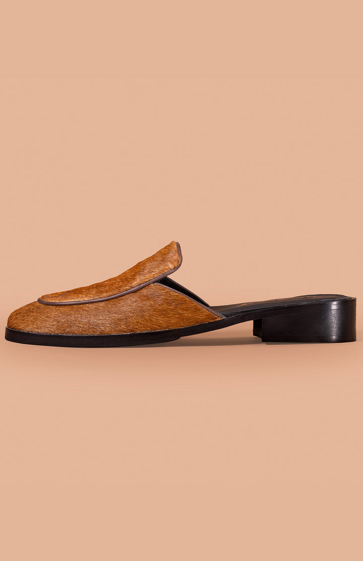 Brown Haironn Mules