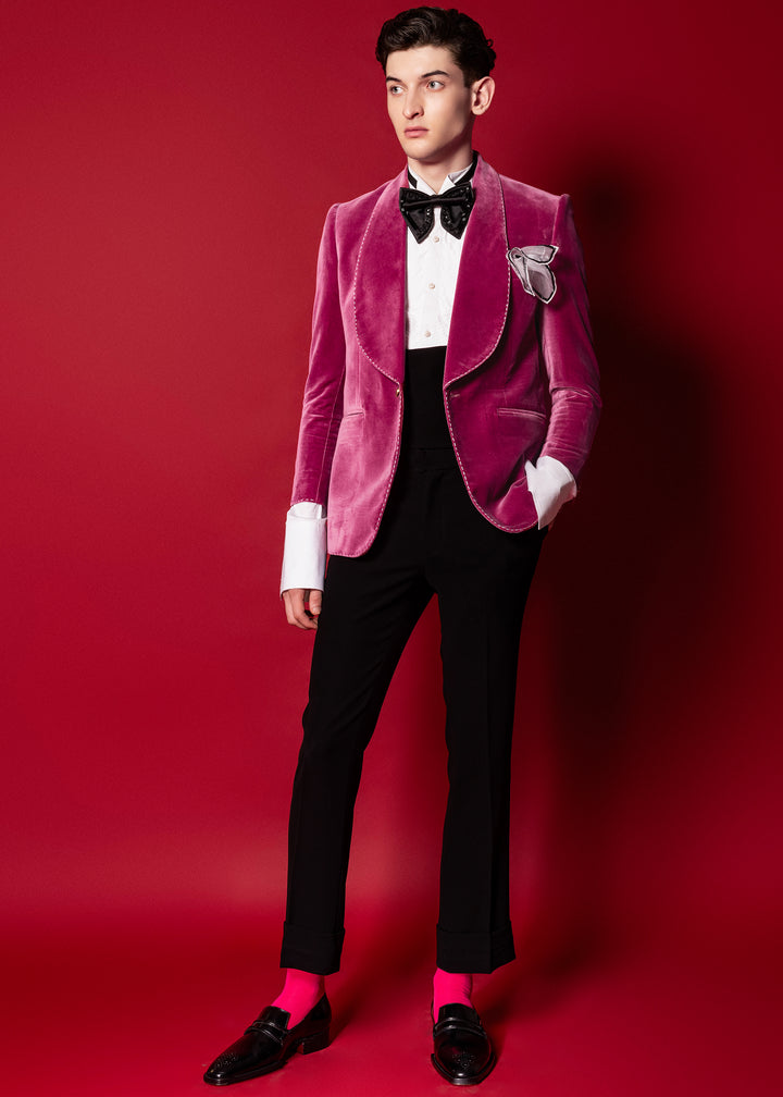 Crimson Velvet Tuxedo Set