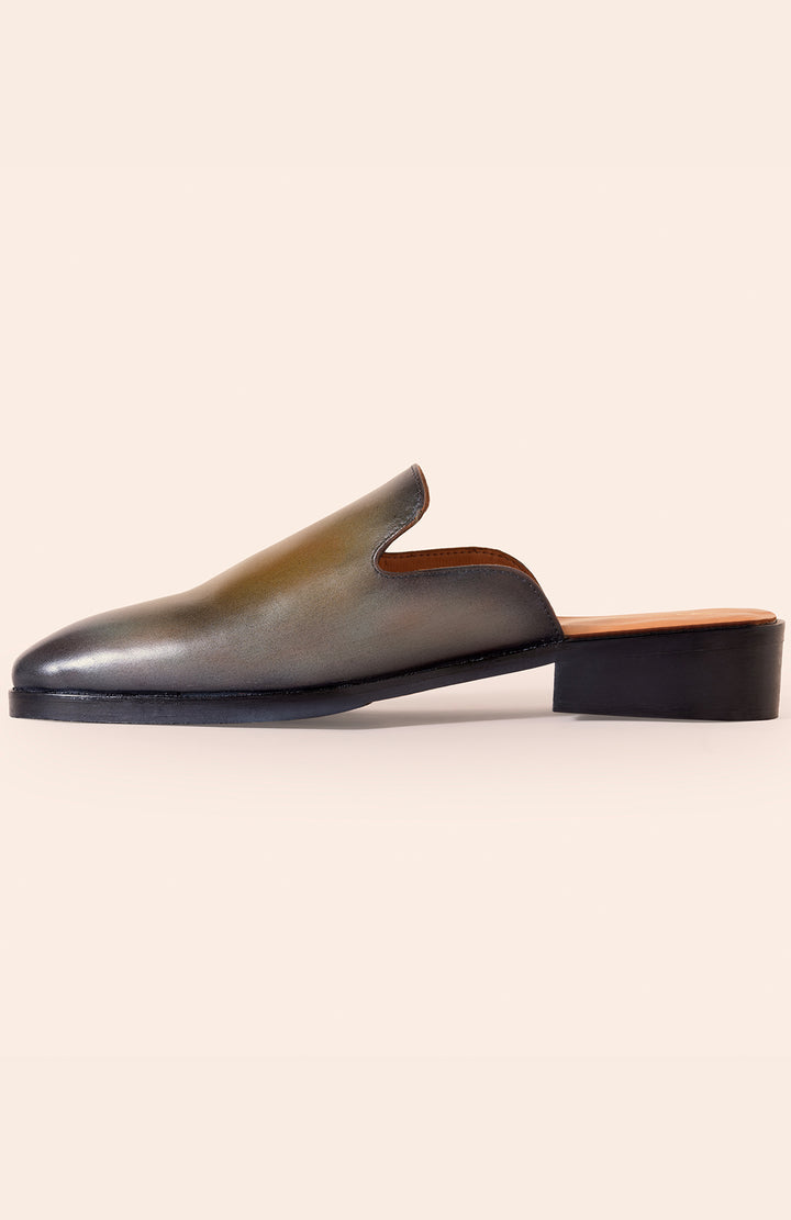 Olive Tan Mules