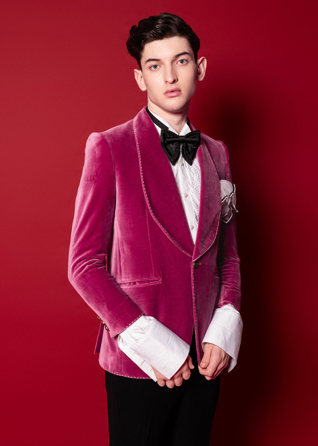 Crimson Velvet Tuxedo Set