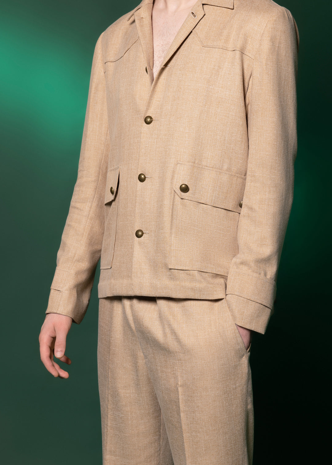 BEIGE JACKET IN TANZANIAN LINE