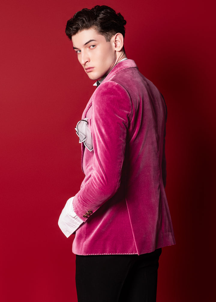 Crimson Velvet Tuxedo Set