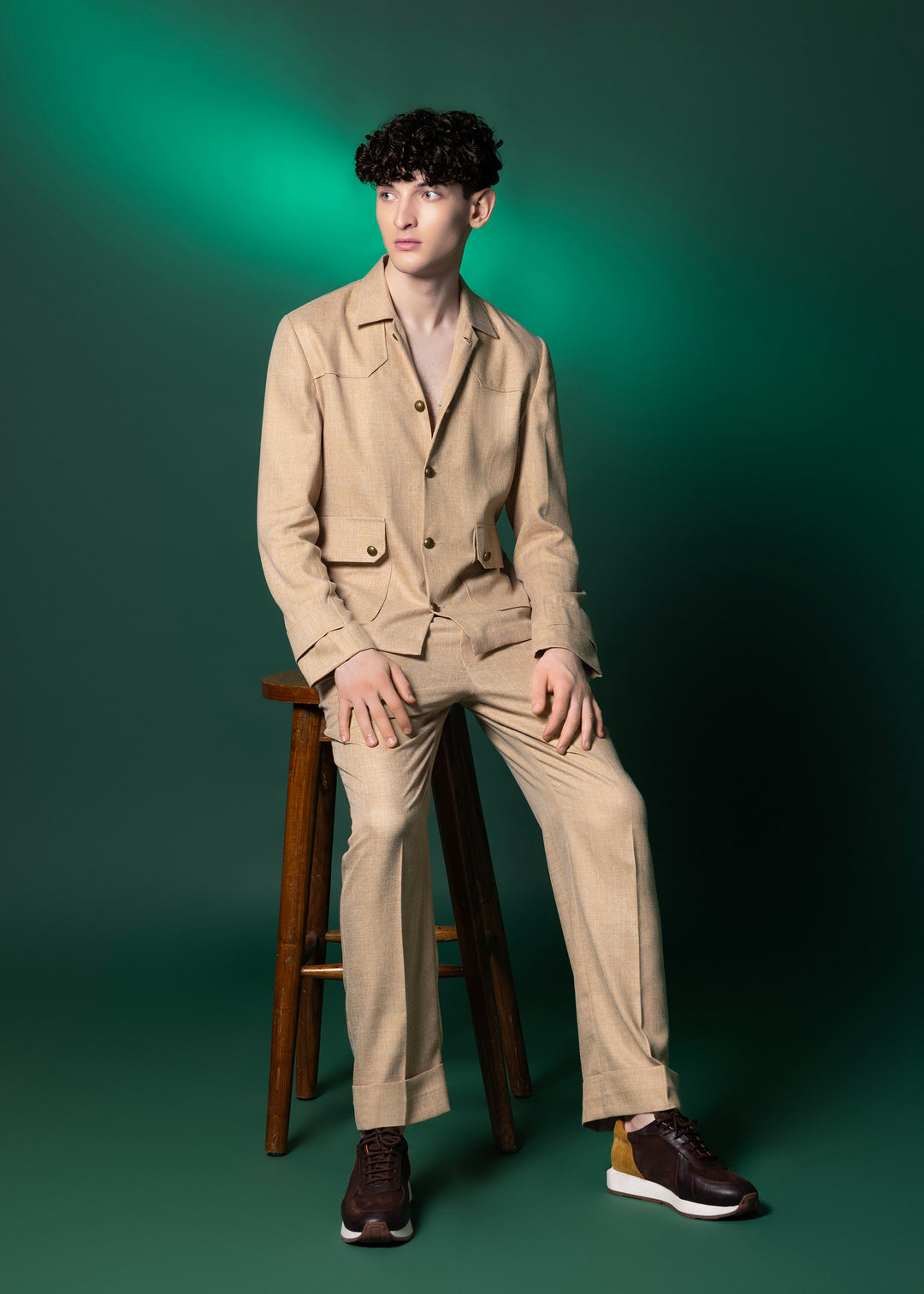 BEIGE JACKET IN TANZANIAN LINE