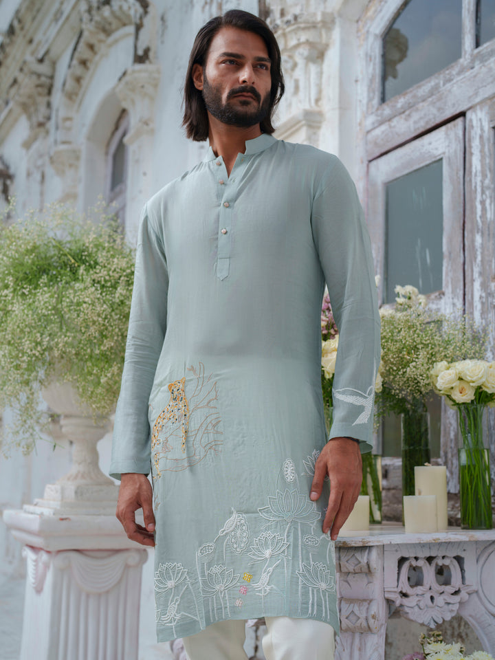 Mint Green Embroidered Kurta Set
