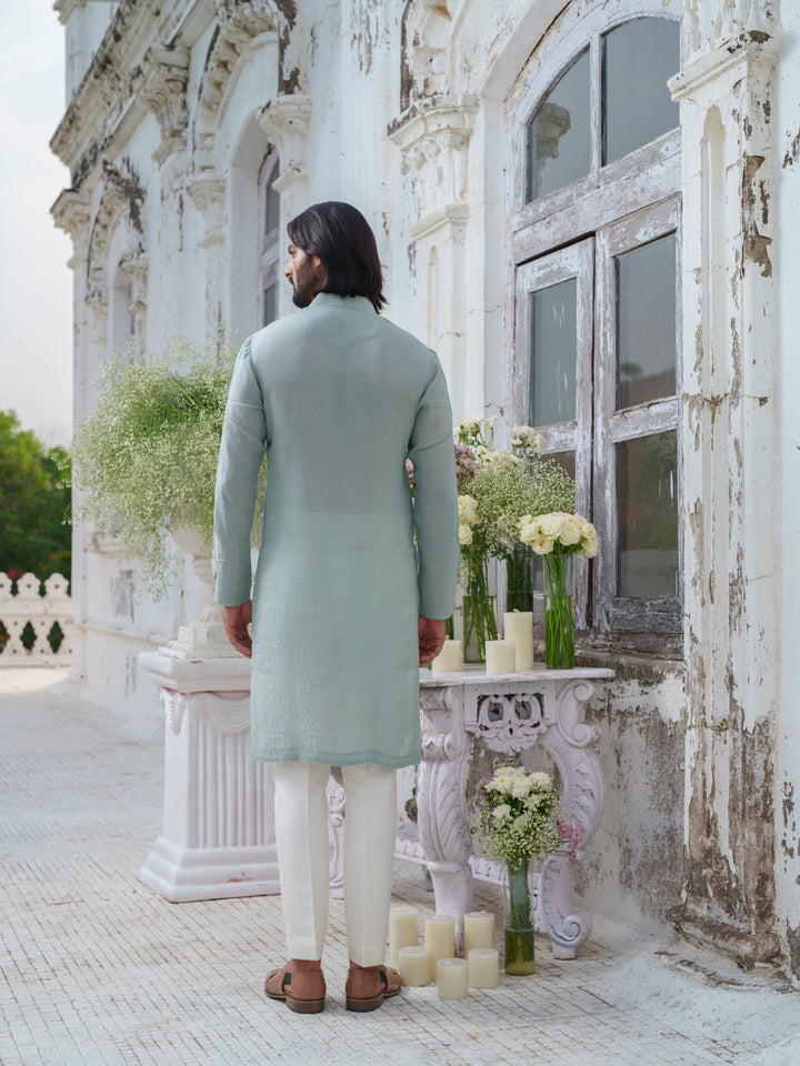 Mint Green Embroidered Kurta Set