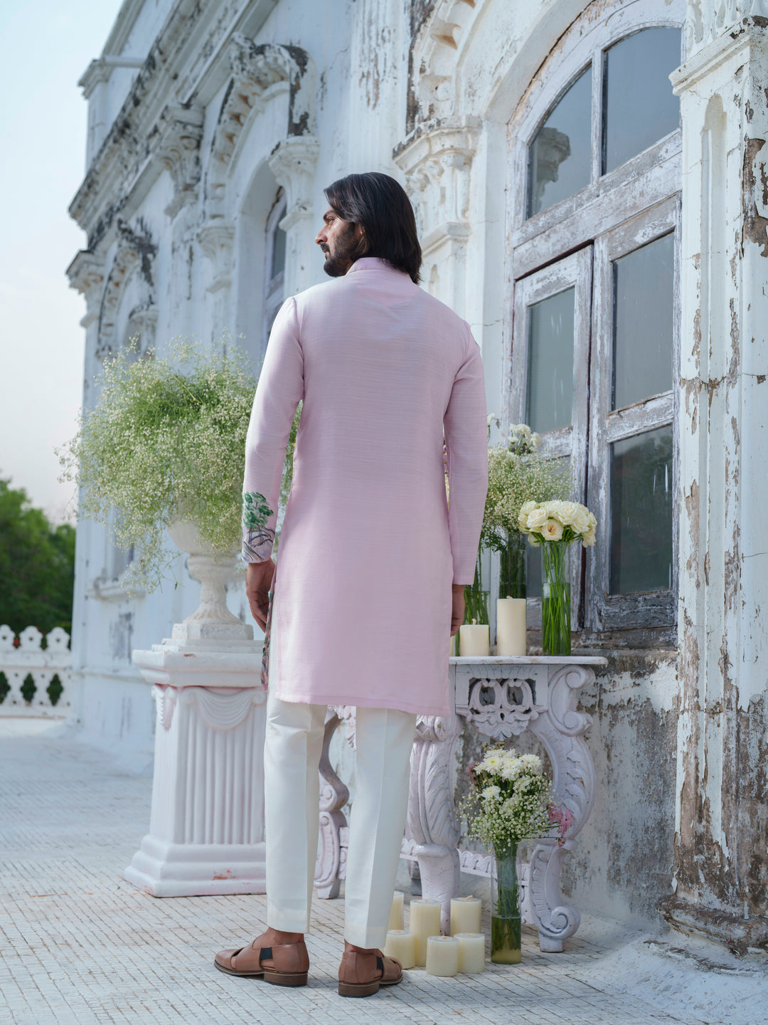 Pink Hand Painted Kurta Set