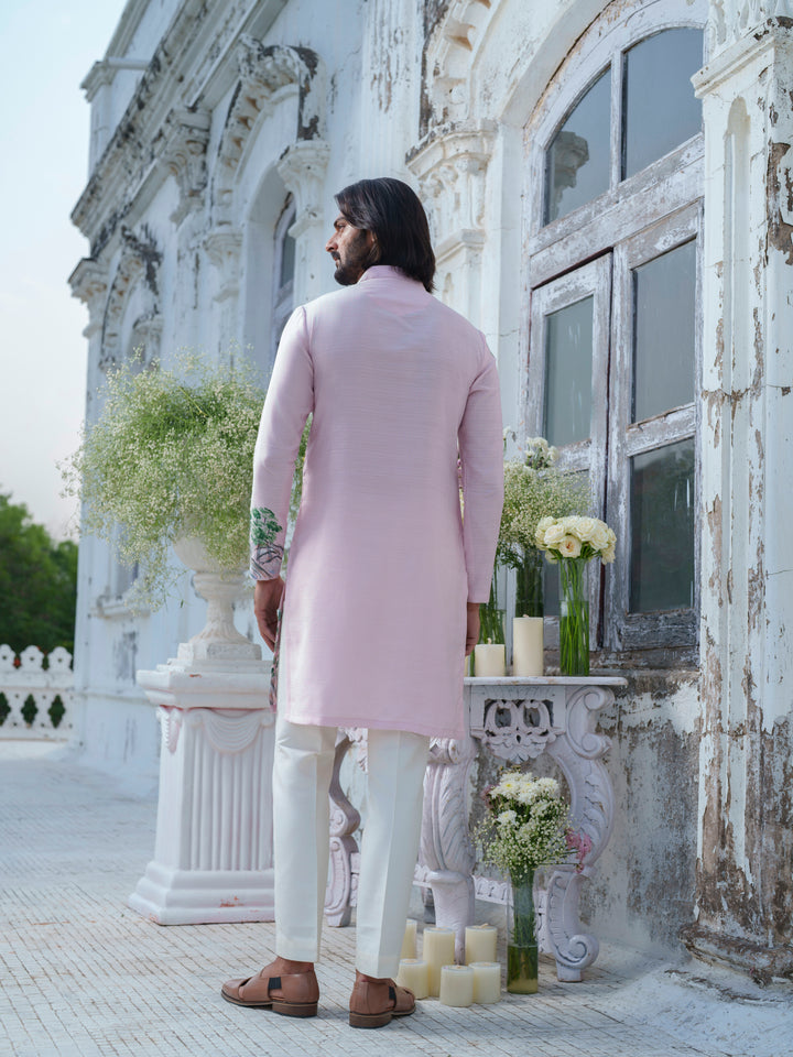 Pink Hand Painted Kurta Set