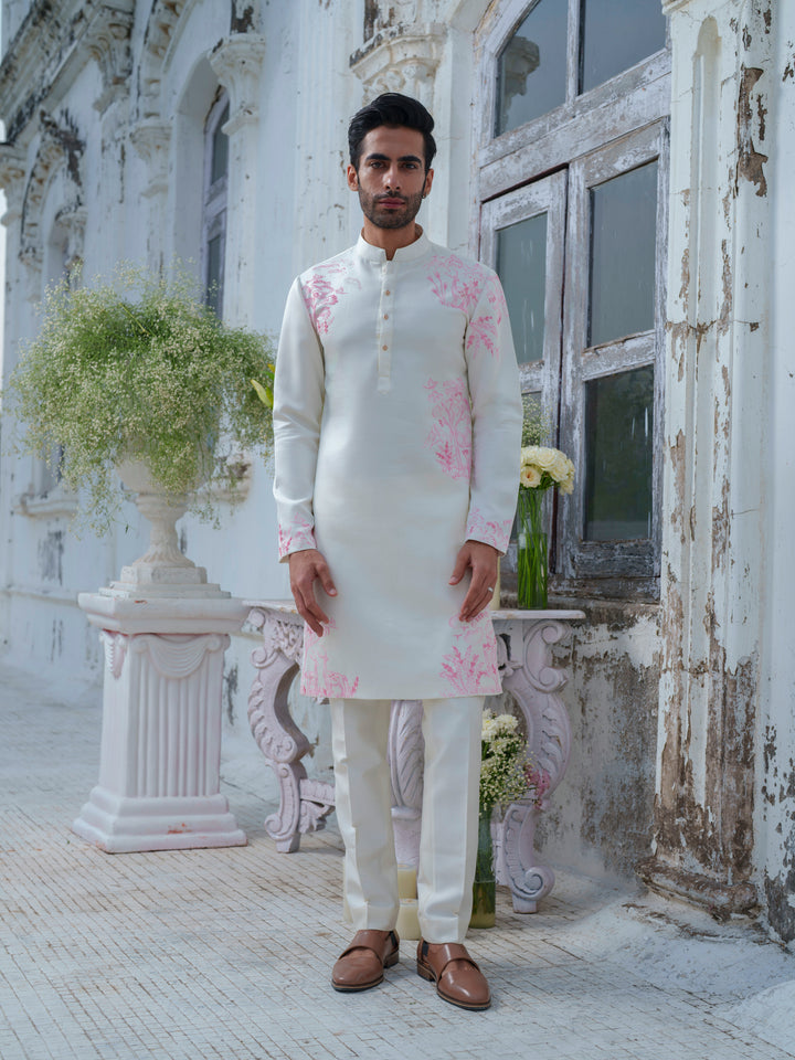 Ivory Handpainted Kurta Set