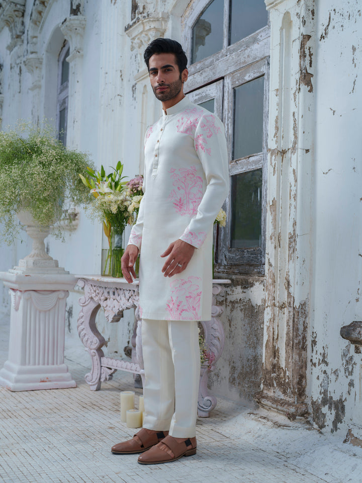 Ivory Handpainted Kurta Set