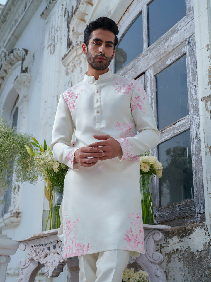 Ivory Handpainted Kurta Set