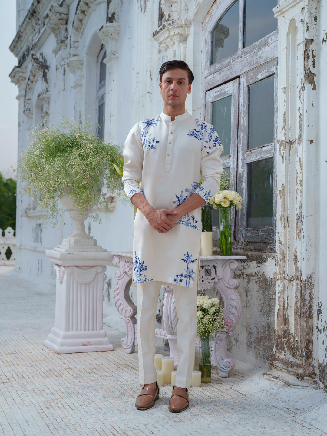 Ivory Handpainted Kurta Set