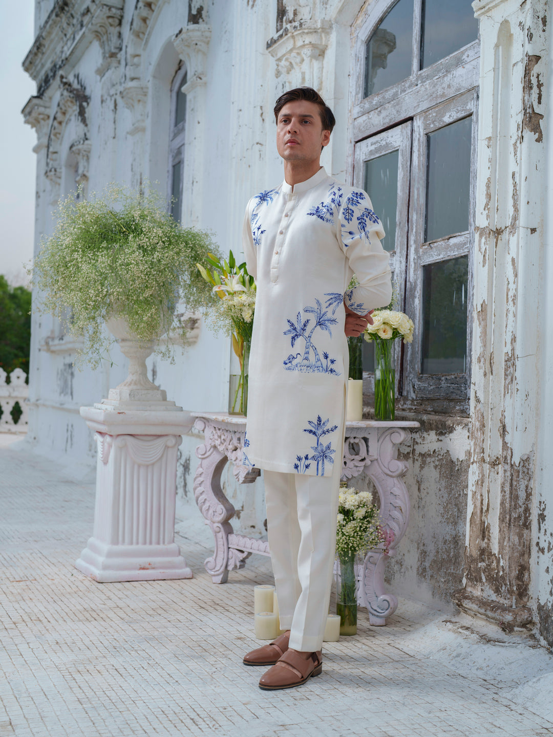 Ivory Handpainted Kurta Set