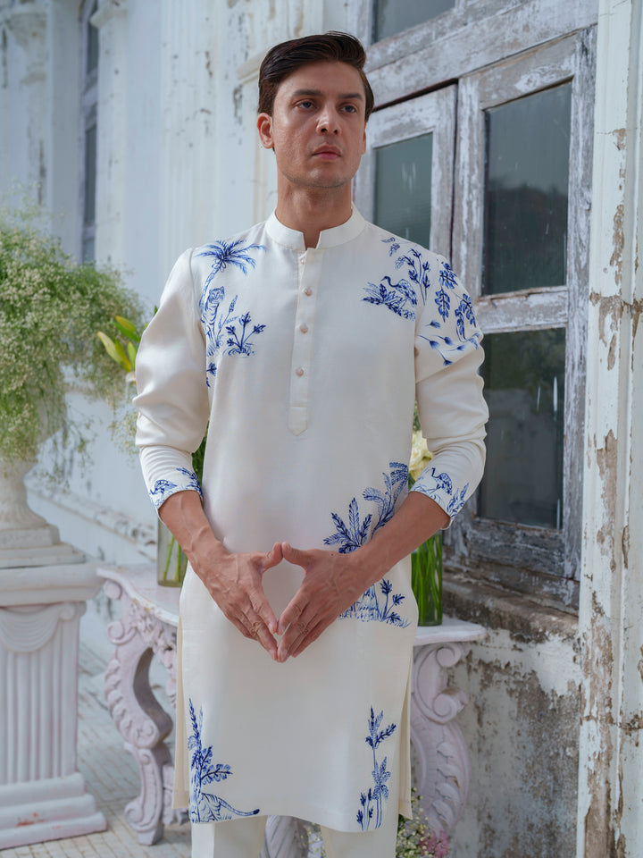 Ivory Handpainted Kurta Set