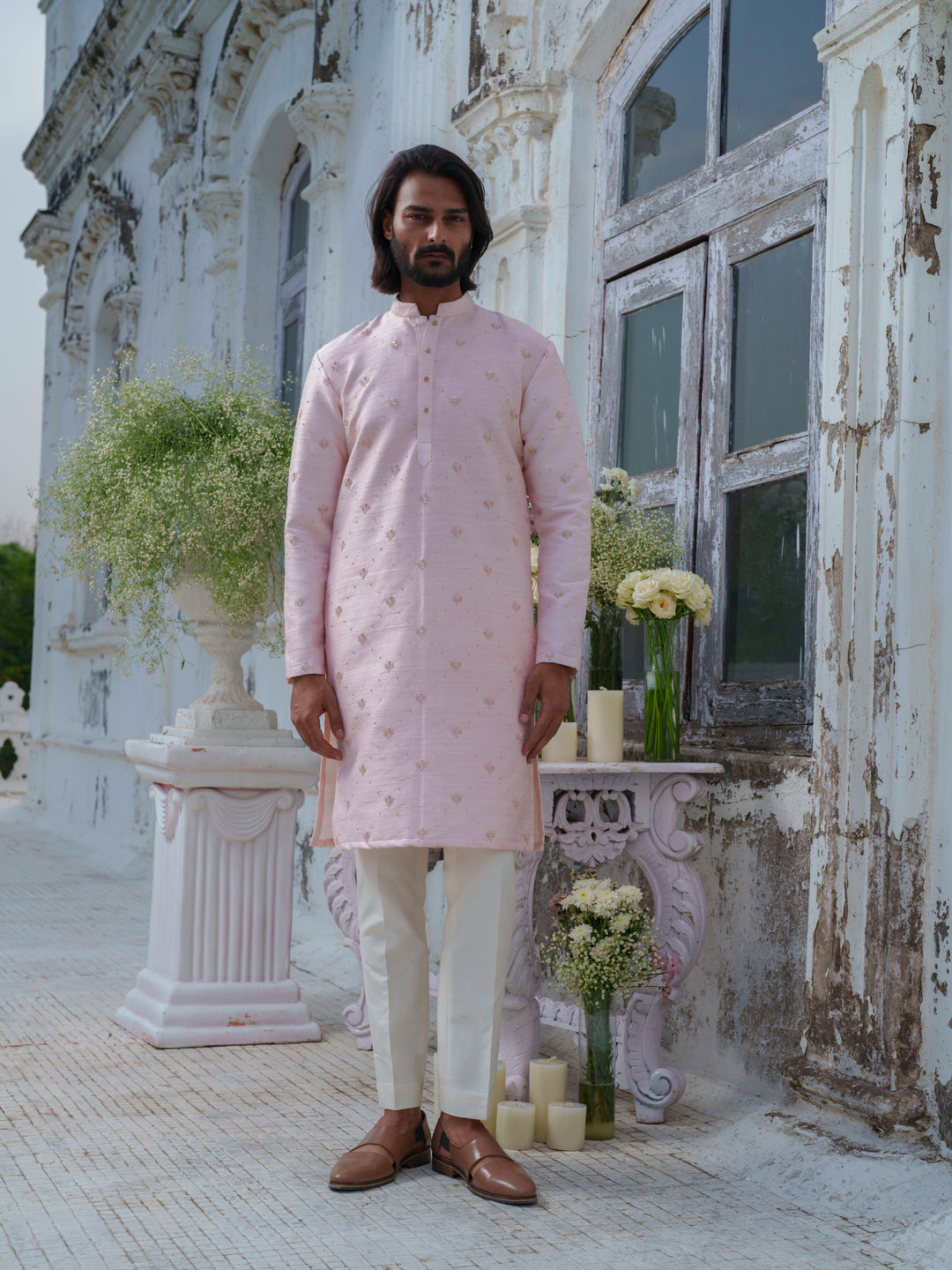 Pink Embroidered Kurta Set