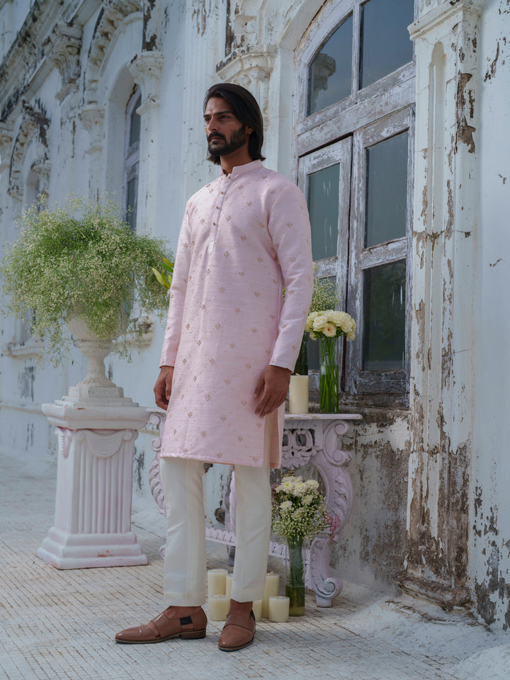 Pink Embroidered Kurta Set