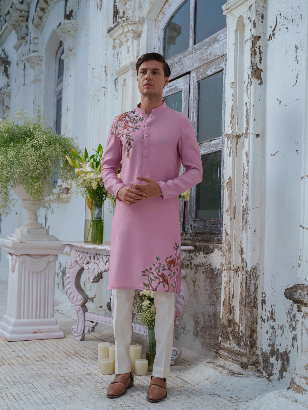 Plum Hand Painted Kurta Set