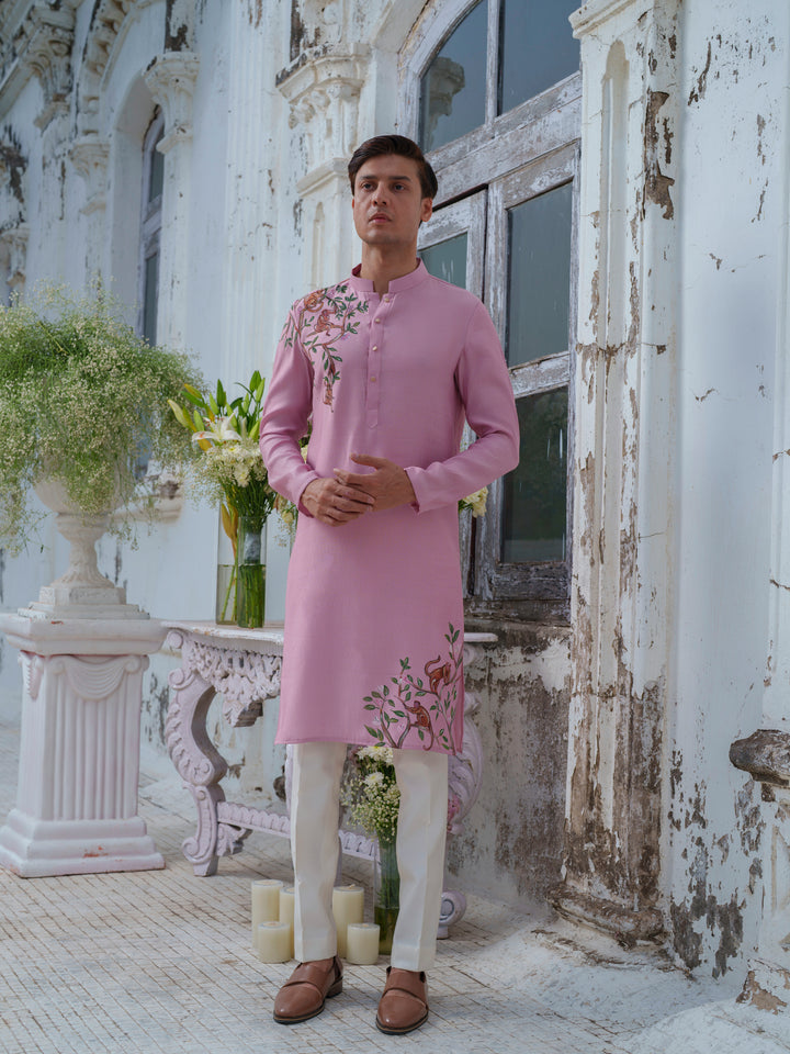 Plum Hand Painted Kurta Set