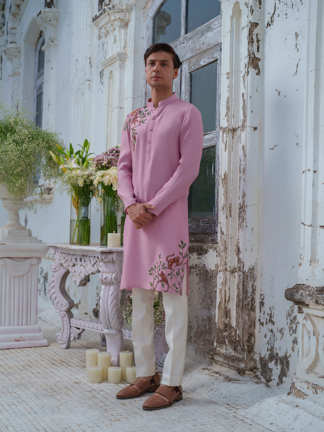 Plum Hand Painted Kurta Set