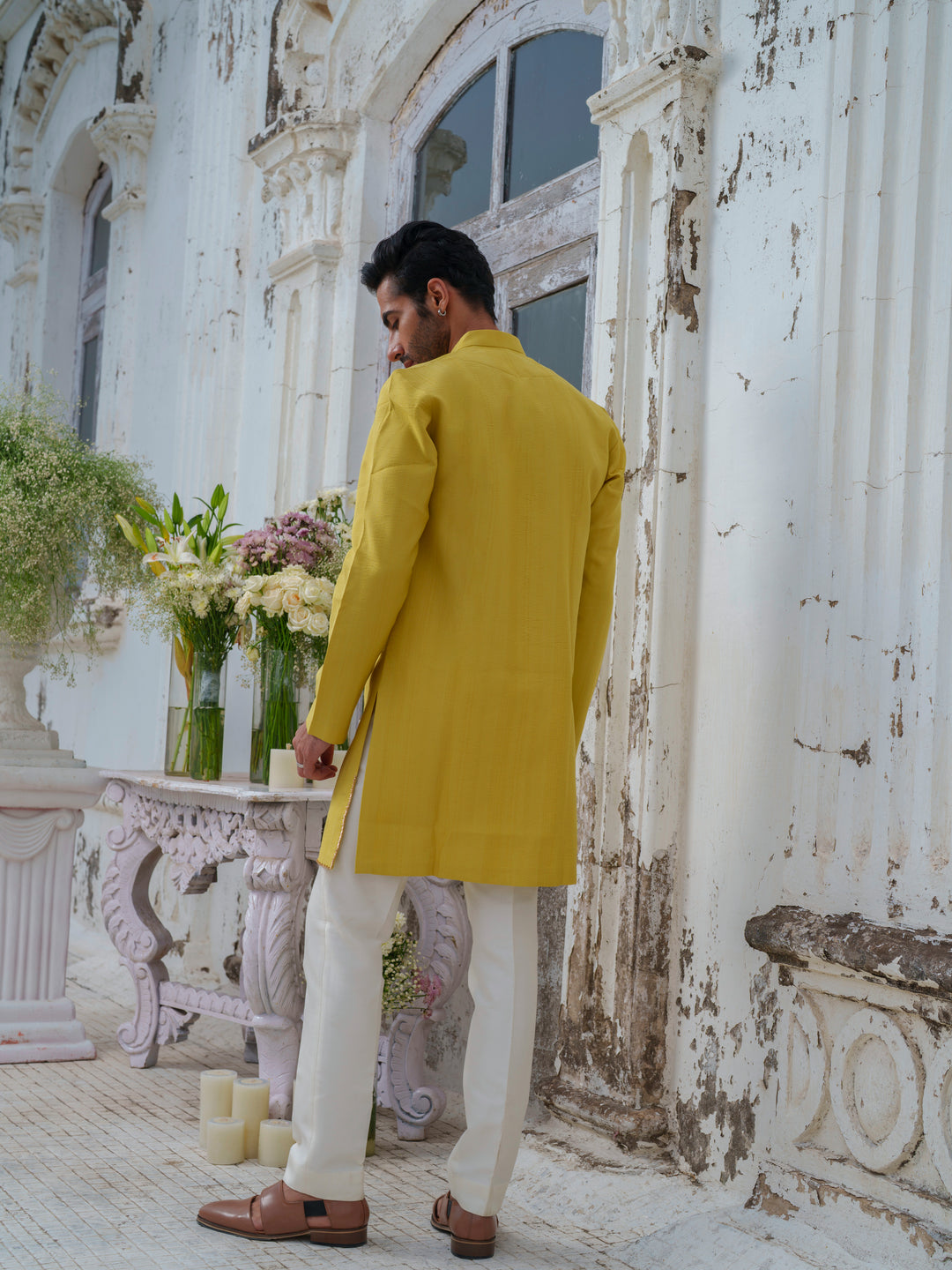 Lime Green Embroidered Kurta Set