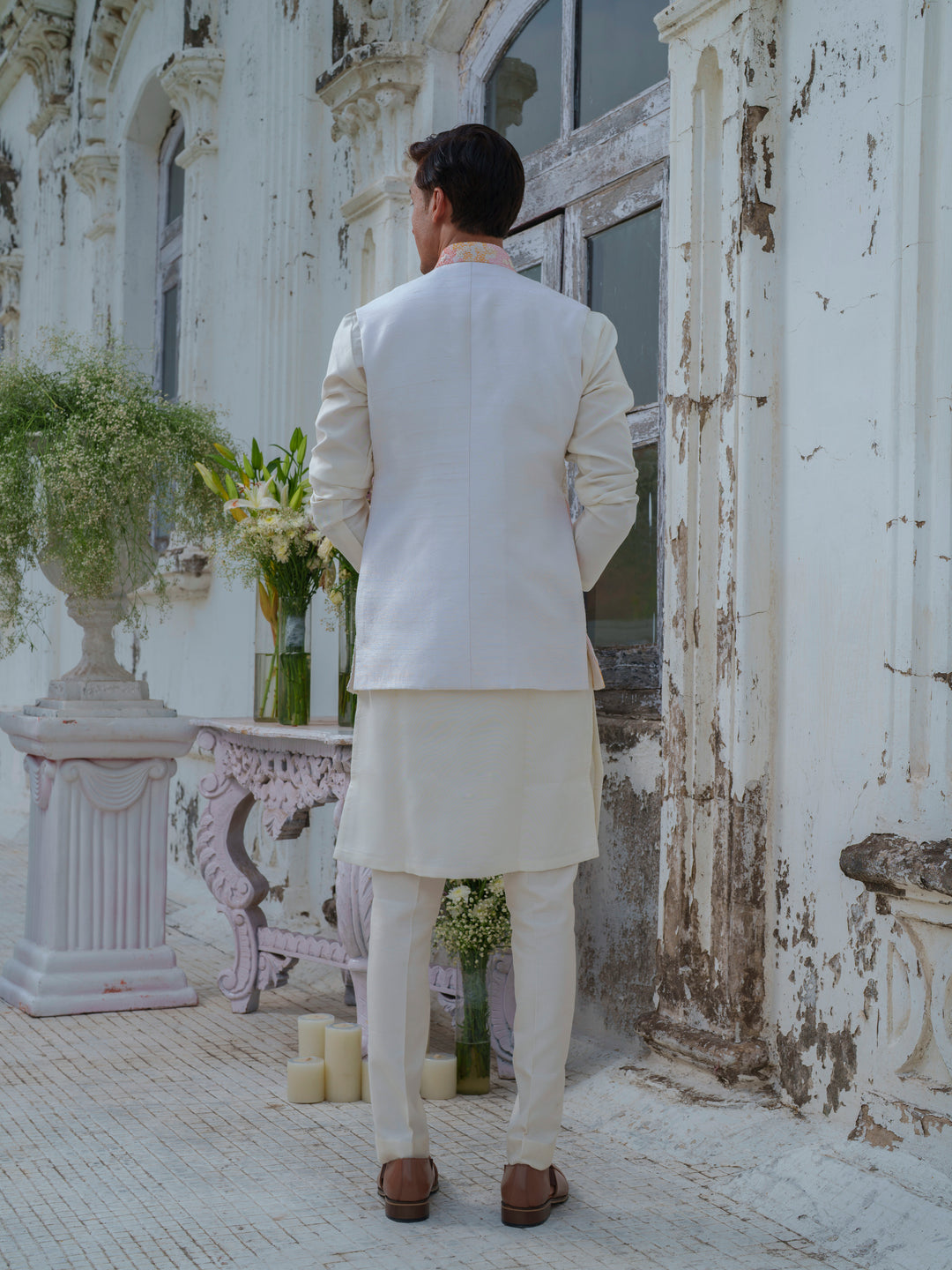 Multicolour Hand Embroidered Bundi Jacket Set