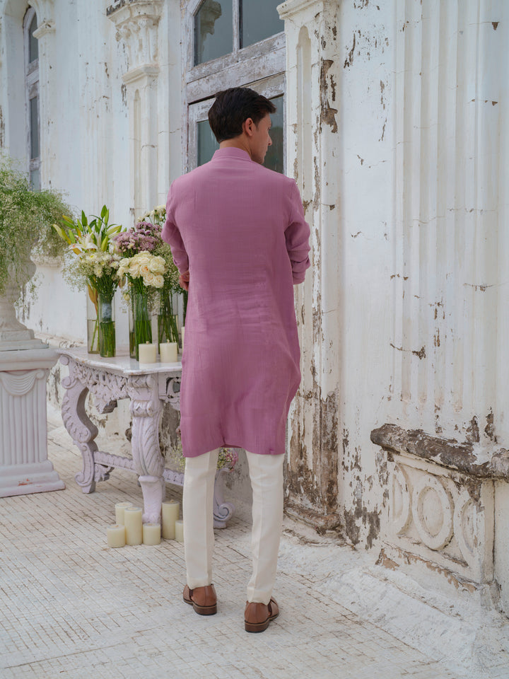 Plum Embroidered Kurta Set