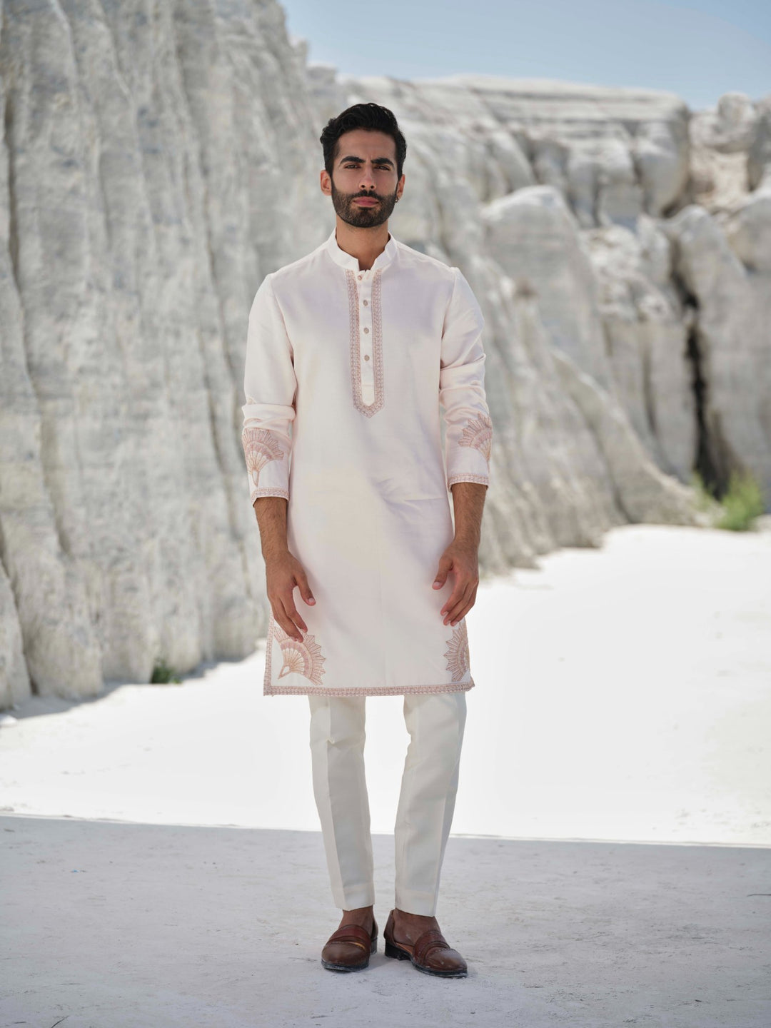 Blush Shell - Embroidered Kurta Set