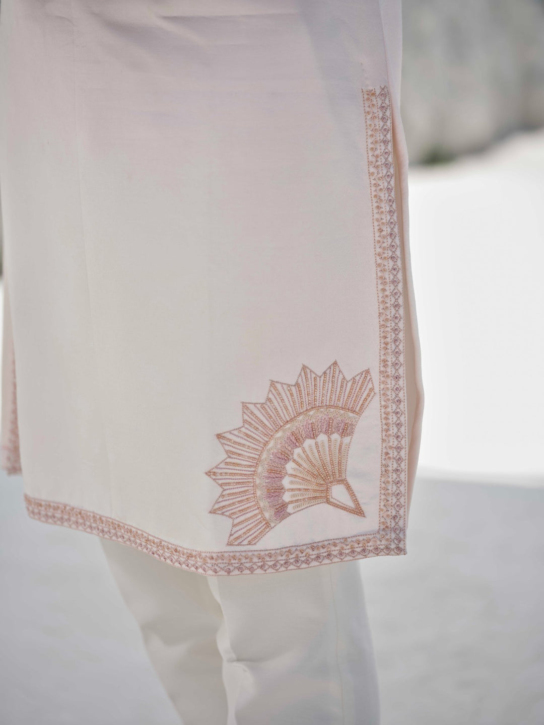 Blush Shell - Embroidered Kurta Set