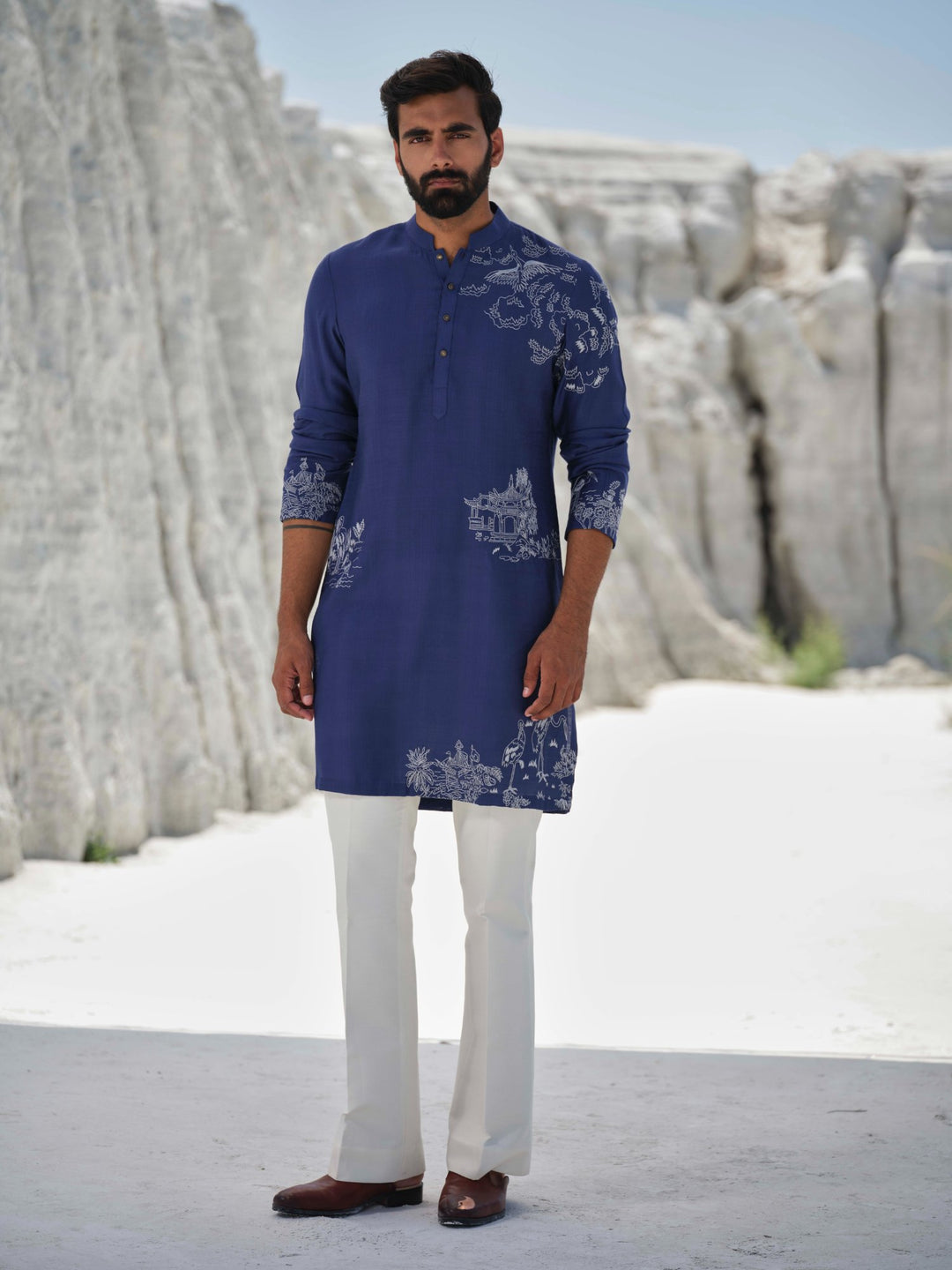 Tranquil - Midnight Blue Embroidered Kurta Set