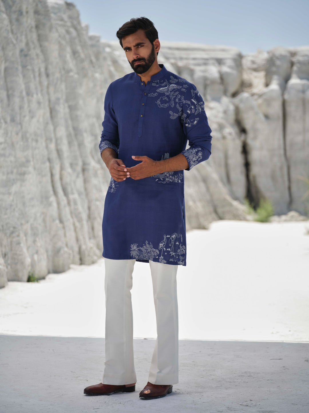 Tranquil - Midnight Blue Embroidered Kurta Set
