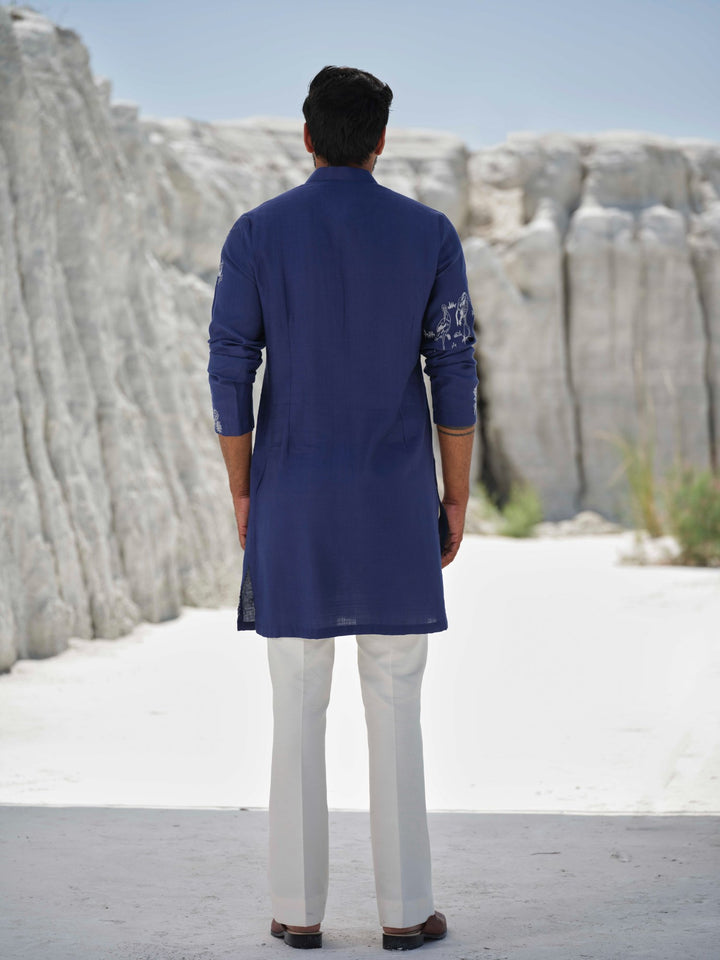 Tranquil - Midnight Blue Embroidered Kurta Set