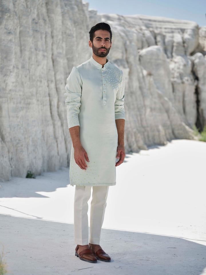 Mint Pearl - Mint Pearl-Embellished Kurta Set