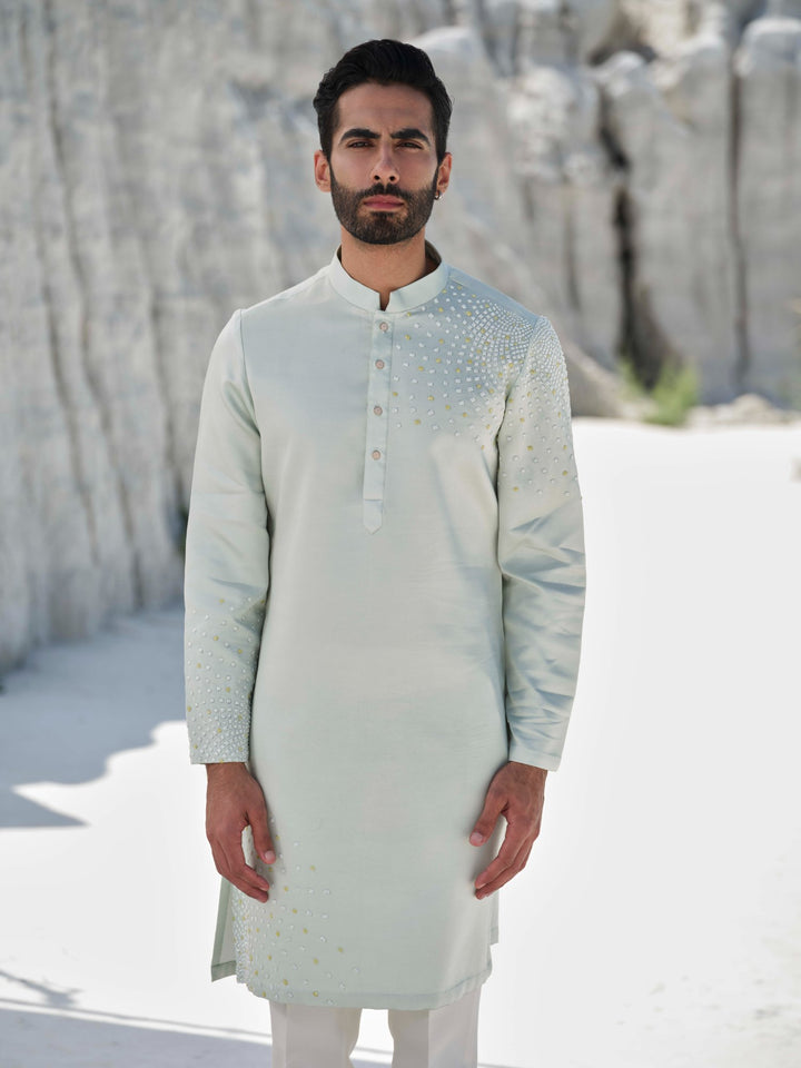 Mint Pearl - Mint Pearl-Embellished Kurta Set