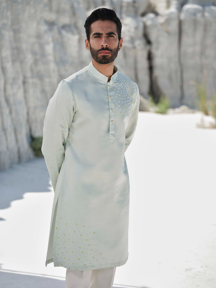 Mint Pearl - Mint Pearl-Embellished Kurta Set