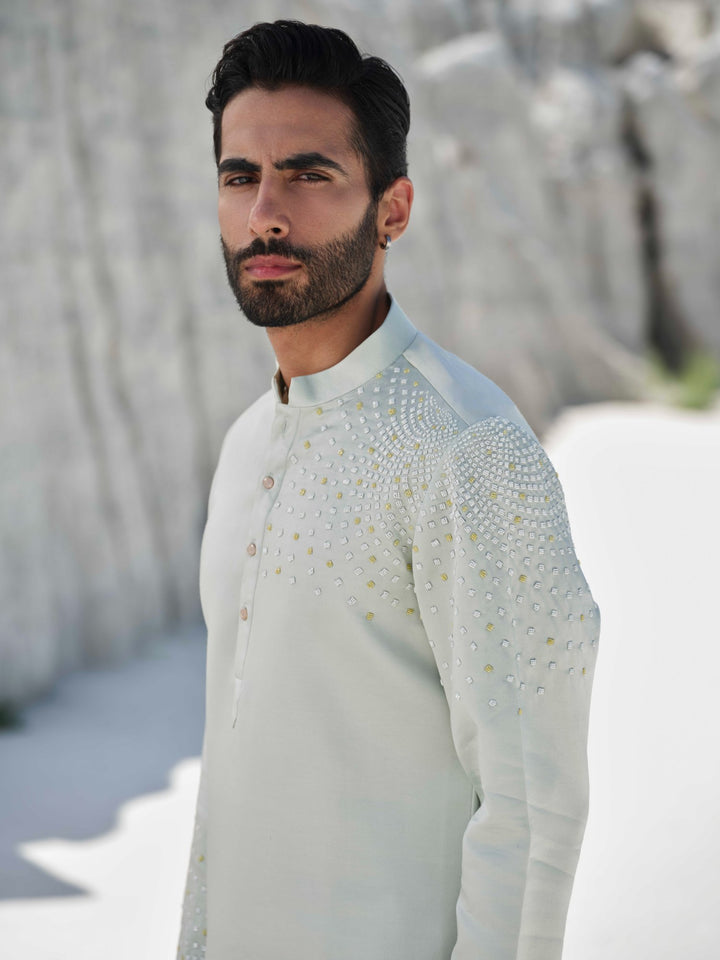 Mint Pearl - Mint Pearl-Embellished Kurta Set