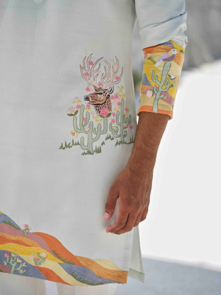 Blooming Oasis - Embroidered Kurta set
