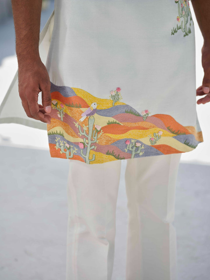 Blooming Oasis - Embroidered Kurta set