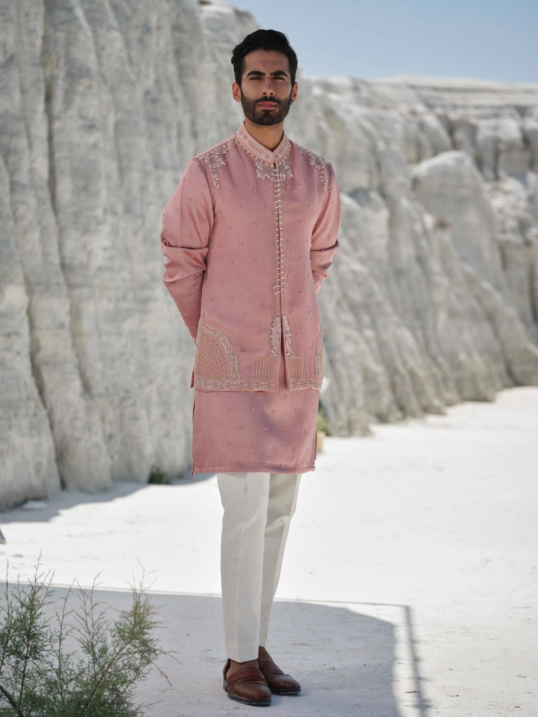 Blush Majesty - Dusty Pink Bundi Jacket Set