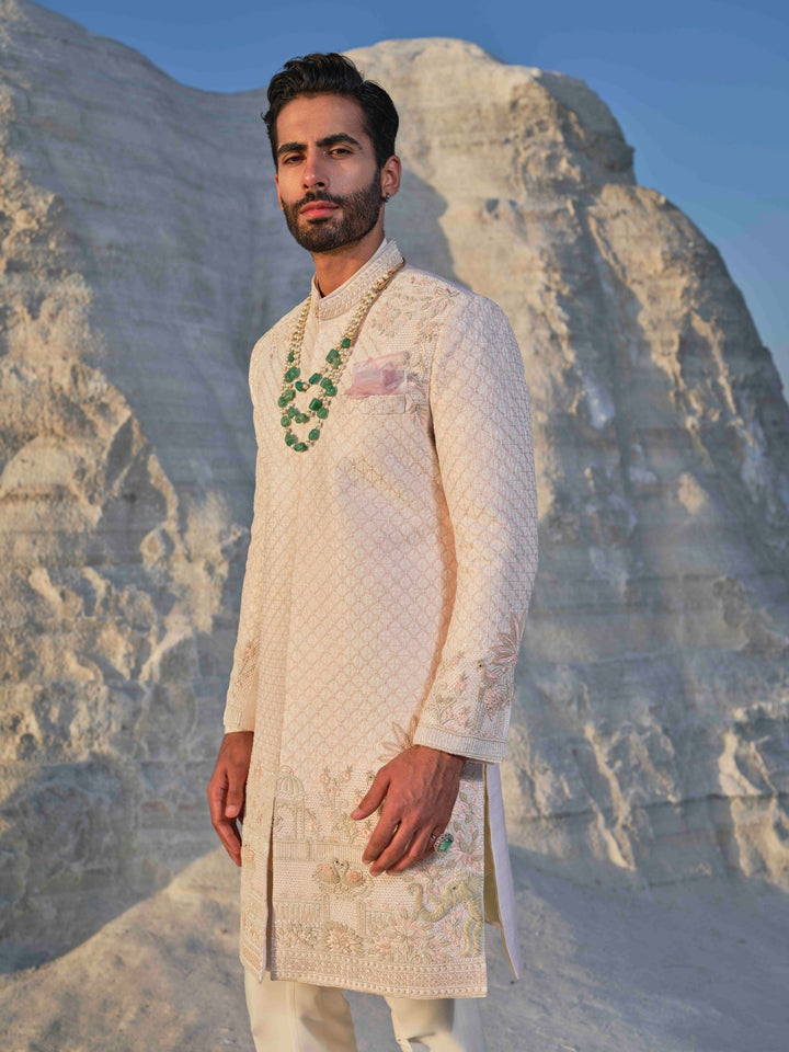 Regal - Blush Lattice Sherwani