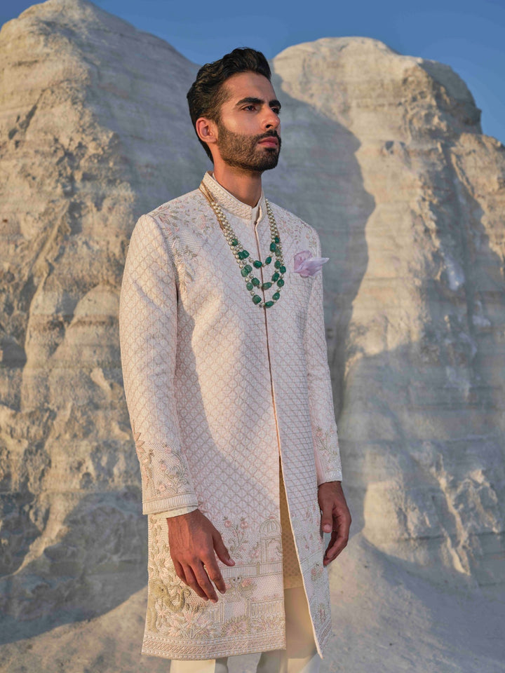 Regal - Blush Lattice Sherwani