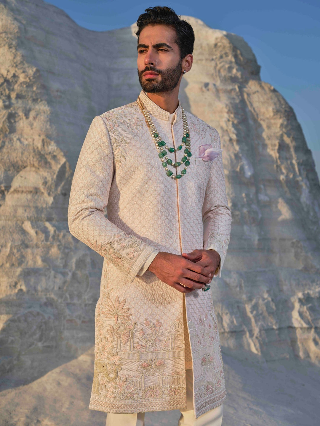 Regal - Blush Lattice Sherwani