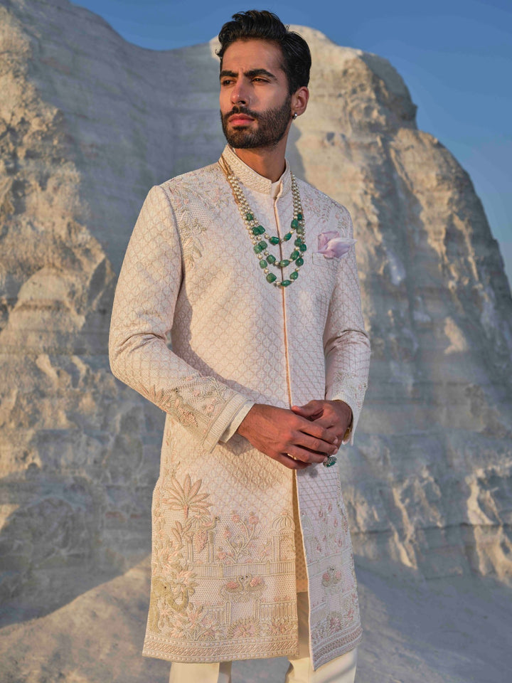 Regal - Blush Lattice Sherwani