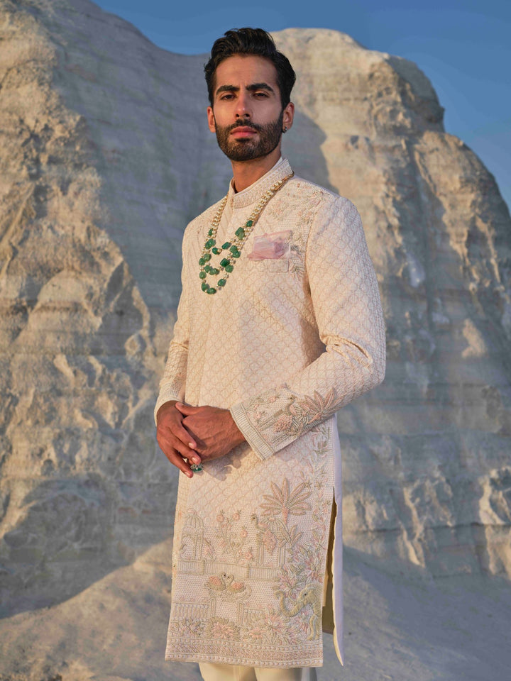 Regal - Blush Lattice Sherwani